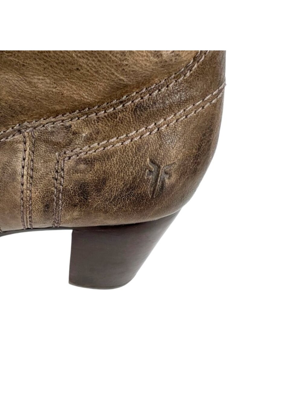 Frye Carson Mid Heel Short Leather Ankle Boots Brown Western Style Size 6.5 - Picture 15 of 15